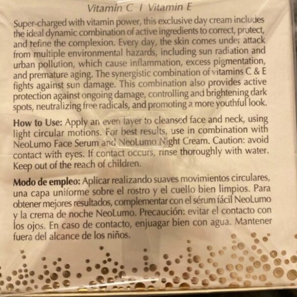 NEOLUMO OBEY YOUR BODY 2 SYNERGY DAY CREAM-VITAMIN C+E-1.7 oz / 50 ml-NEW-SEALED - Picture 6 of 11
